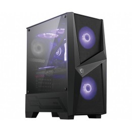 MSI MAG FORGE 100M case per PC gaming mid tower nero 2x 120mm ARGB PWM ventola 1x 120mm ventola 1-6 ARGB hub Mystic Light Sync p