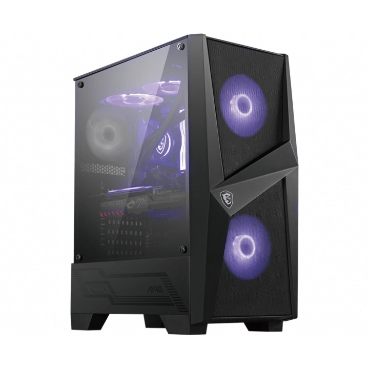 MSI MAG FORGE 100M case per PC gaming mid tower nero 2x 120mm ARGB PWM ventola 1x 120mm ventola 1-6 ARGB hub Mystic Light Sync p