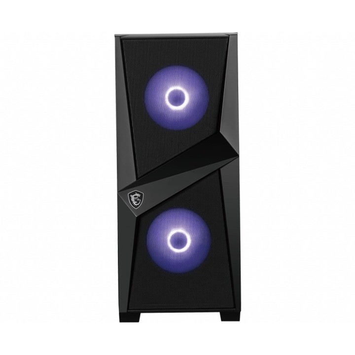 MSI MAG FORGE 100M case per PC gaming mid tower nero 2x 120mm ARGB PWM ventola 1x 120mm ventola 1-6 ARGB hub Mystic Light Sync p