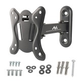 Maclean MC-416 TV supporto monitor a parete 13 -32 30kg inclinazione rotazione max VESA 100x100 verniciatura nera a polvere staf