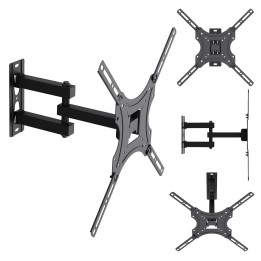 Maclean TV supporto / staffa max VESA 400x400 32-55 fino a 25 kg nero regolazione inclinazione 0°–-15° e regolazione rotazione +