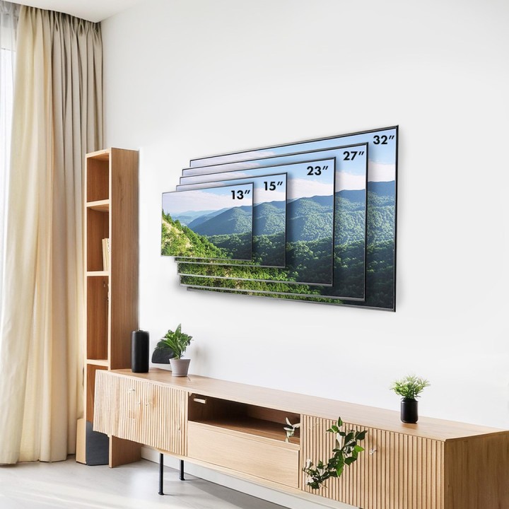 Maclean MC-417 supporto a parete full motion per TV monitor 13-32 30kg max VESA 100x100 verniciato nero universale supporto staf