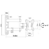 Maclean MC-417 supporto a parete full motion per TV monitor 13-32 30kg max VESA 100x100 verniciato nero universale supporto staf