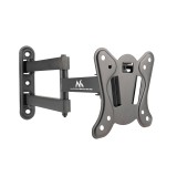 Maclean MC-417 supporto a parete full motion per TV monitor 13-32 30kg max VESA 100x100 verniciato nero universale supporto staf