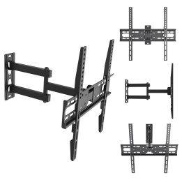 Maclean TV supporto / staffa max VESA 400x400 32-55 fino a 30 kg nero regolazione inclinazione +2°~-10° e regolazione rotazione 