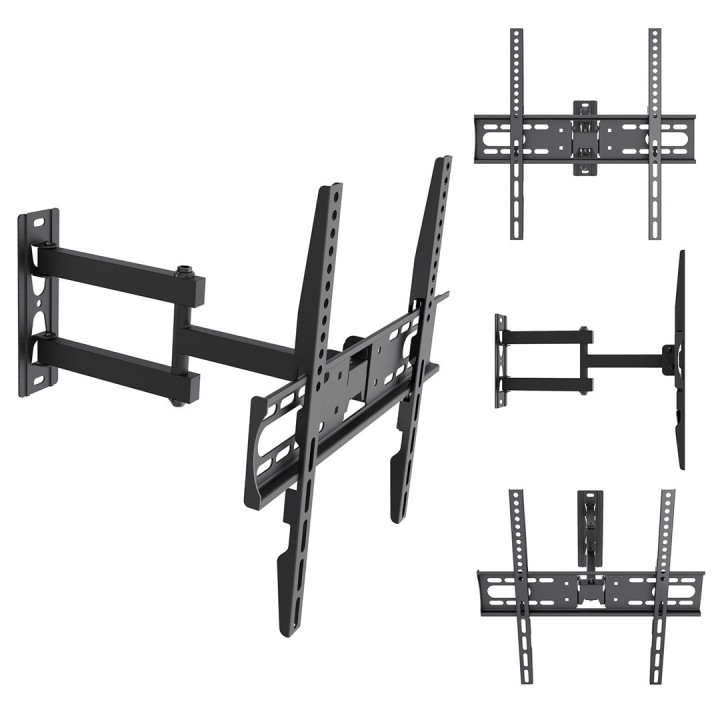 Maclean TV supporto / staffa max VESA 400x400 32-55 fino a 30 kg nero regolazione inclinazione +2°~-10° e regolazione rotazione 