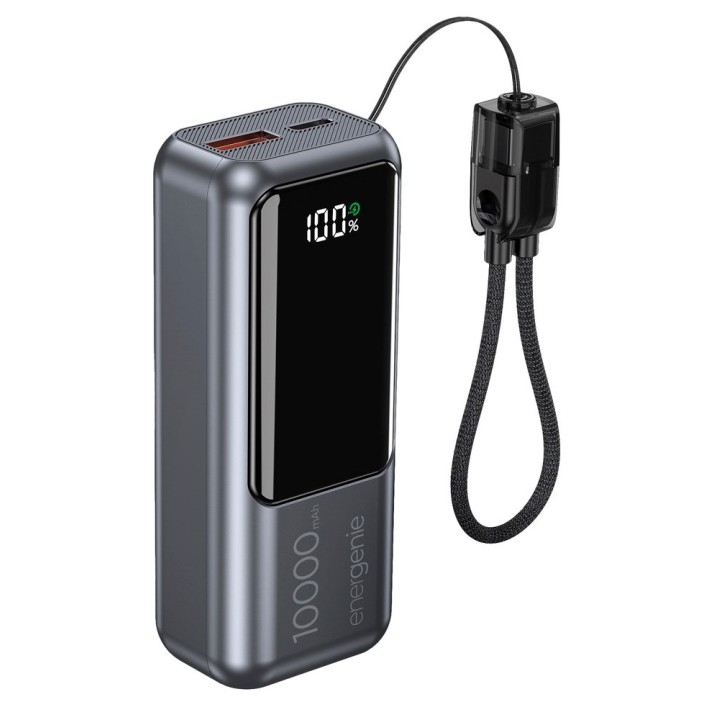 Gembird PB10-PD20-LCD-02 Powerbank compatto con ricarica veloce e display LCD 20W 10000 mAh grigio spazio