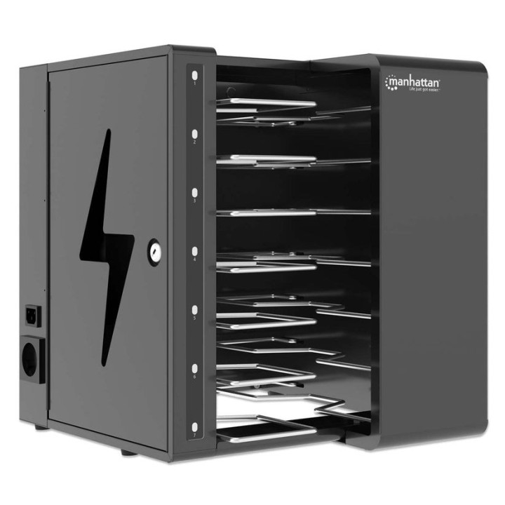 Manhattan Armadietto di ricarica per laptop da scrivania tramite USB-C 16 7 scomparti tramite USB-C 65W idoneo per laptop USB-C 