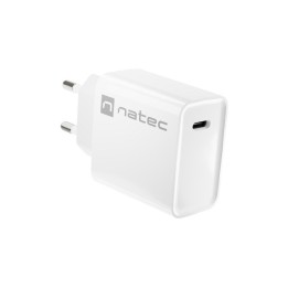 NATEC CARICABATTERIE DI RETE RIBERA USB-C 20W PD BIANCO