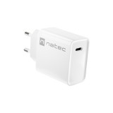 NATEC CARICABATTERIE DI RETE RIBERA USB-C 20W PD BIANCO