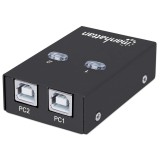 Manhattan USB-A Interruttore di condivisione automatica 2x porte USB-B 480 Mbps (USB 2.0) Controllo doppio (rilevamento automati