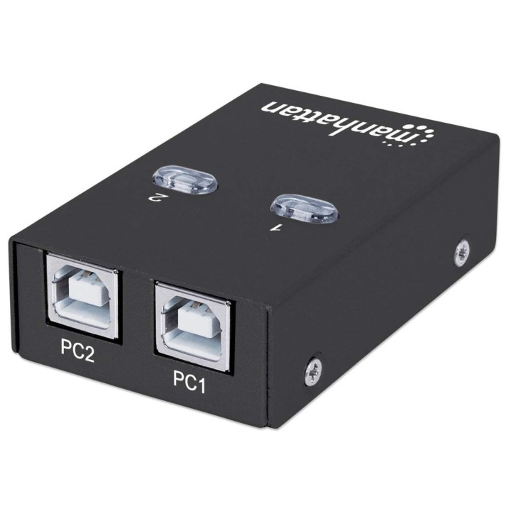 Manhattan USB-A Interruttore di condivisione automatica 2x porte USB-B 480 Mbps (USB 2.0) Controllo doppio (rilevamento automati