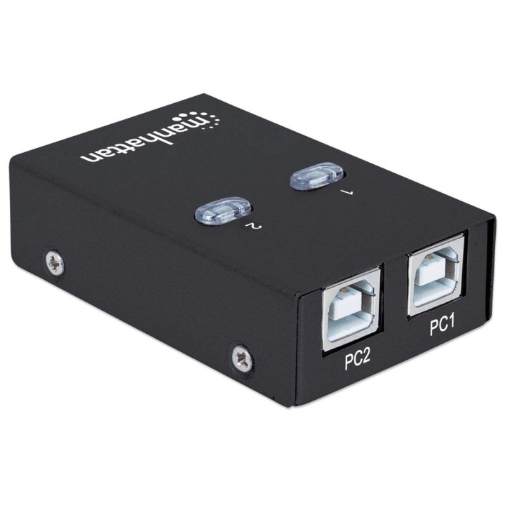Manhattan USB-A Interruttore di condivisione automatica 2x porte USB-B 480 Mbps (USB 2.0) Controllo doppio (rilevamento automati