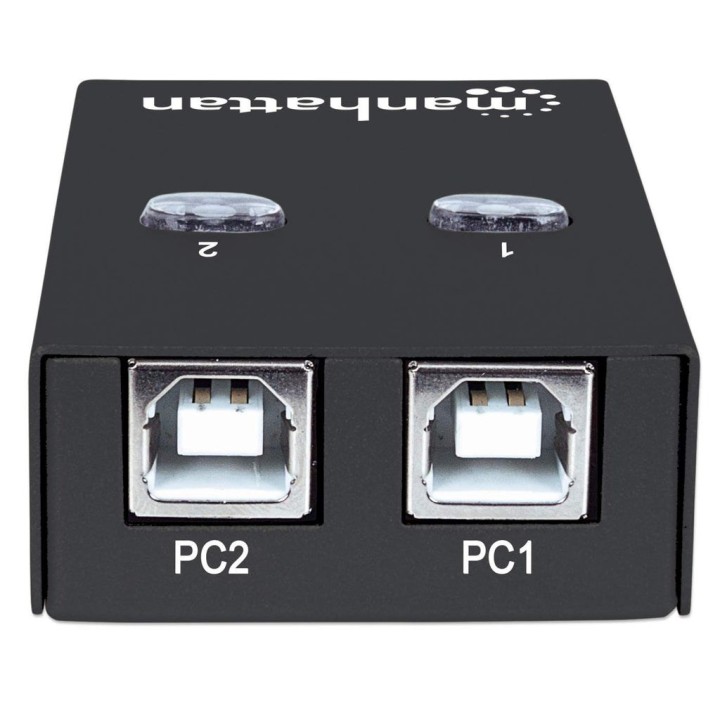 Manhattan USB-A Interruttore di condivisione automatica 2x porte USB-B 480 Mbps (USB 2.0) Controllo doppio (rilevamento automati