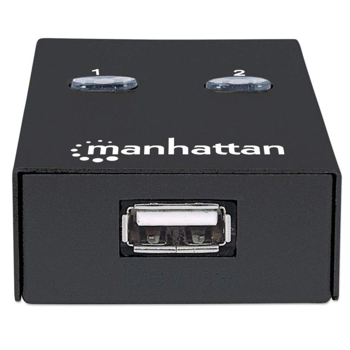 Manhattan USB-A Interruttore di condivisione automatica 2x porte USB-B 480 Mbps (USB 2.0) Controllo doppio (rilevamento automati