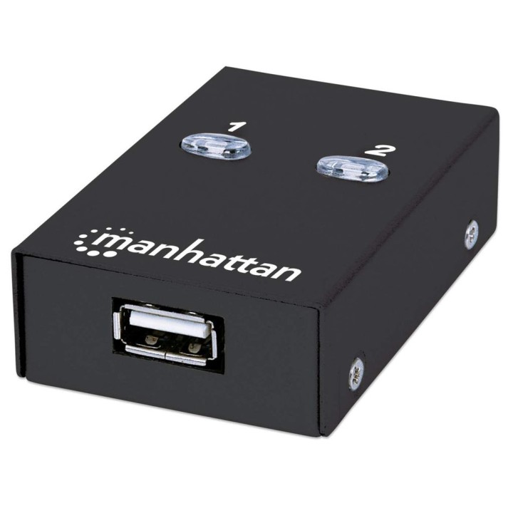 Manhattan USB-A Interruttore di condivisione automatica 2x porte USB-B 480 Mbps (USB 2.0) Controllo doppio (rilevamento automati