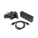 NATEC HUB USB 3.0 MANTIS 2 4-PORTE CON SWITCH+ALIMENTATORE
