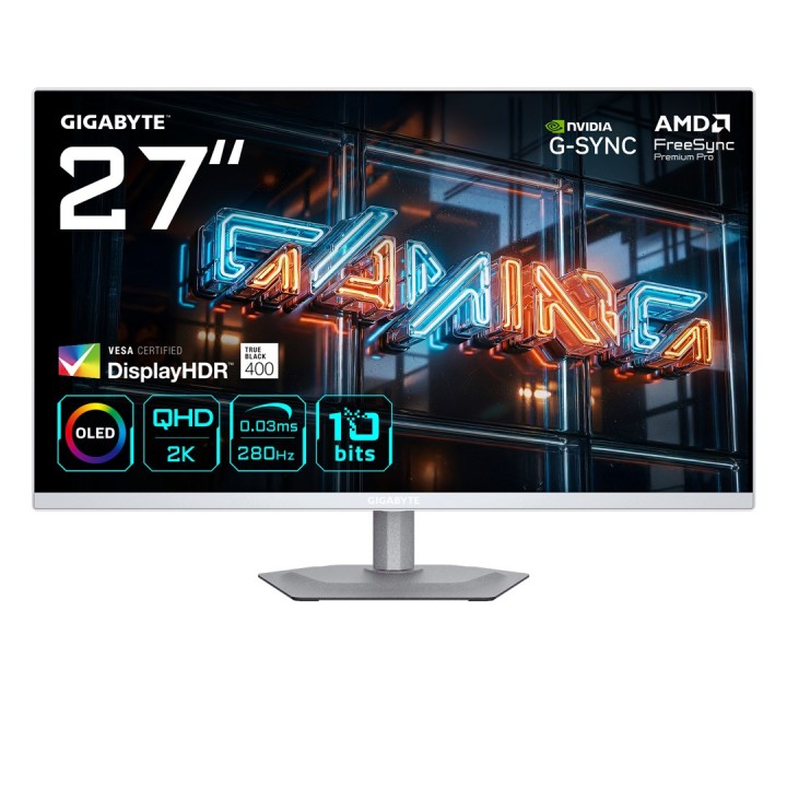GIGABYTE MO27Q2A ICE 27" OLED 2K QHD Monitor Gaming - 2560 x 1440 280Hz 0.03ms 250 cd/m2 FreeSync Premium Pro DisplayHDR nero ve