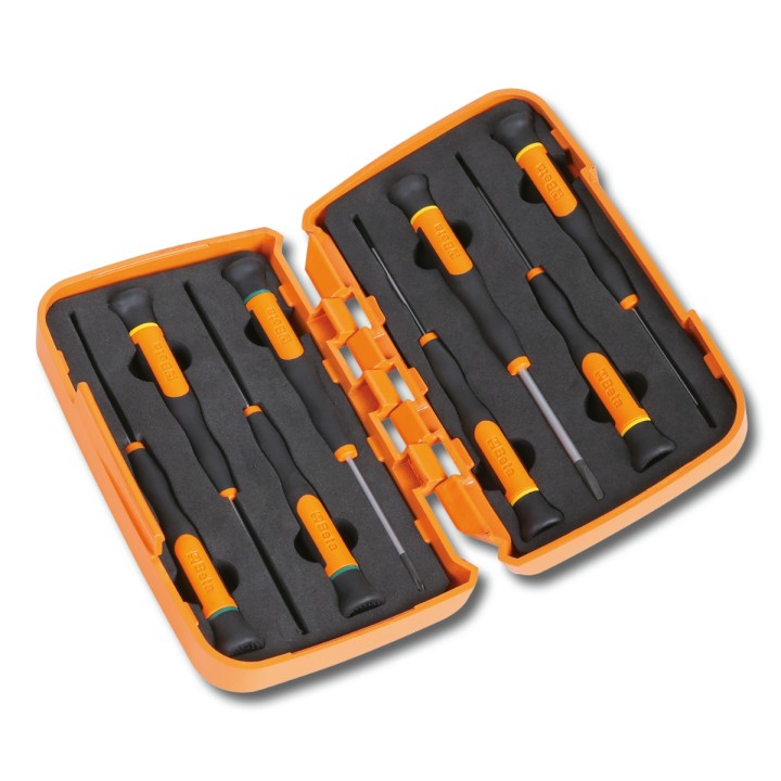 Beta 1257LPH/S8 Serie di 8 microgiravite, Lama Piatta e Phillips® in astuccio plastico rigido 012570210