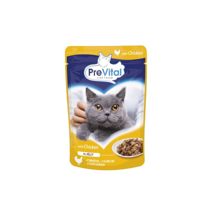 PREVITAL Pollo in gelatina - cibo umido per gatti - 100g