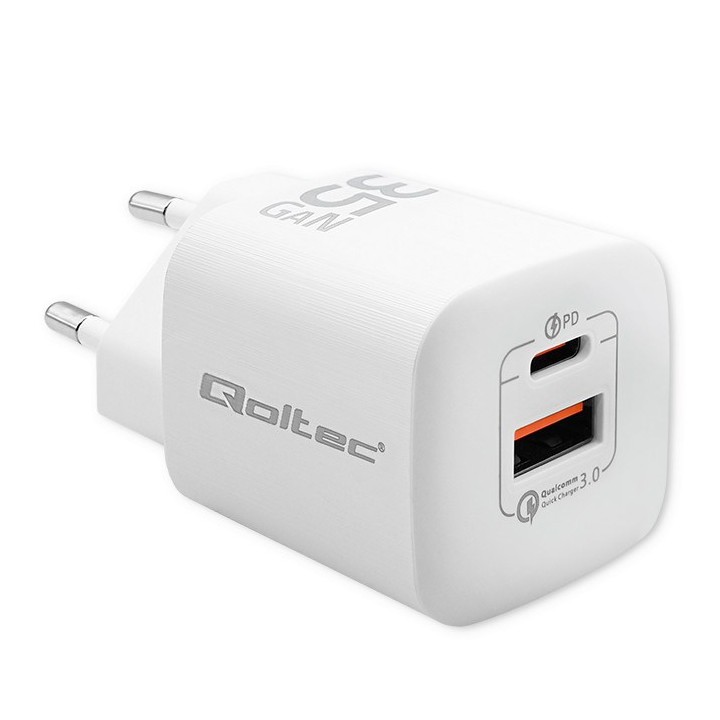 Qoltec 50763 caricatore dispositivi mobili laptop console portatile da gioco power bank smartphone smartwatch tablet bianco AC r