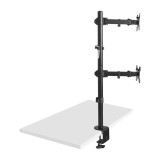 Maclean MC-967 supporto monitor da scrivania doppio verticale max VESA 100x100 13-27 2x 9kg verniciato a polvere inclinabile ruo