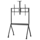 Maclean TV carrello / supporto telecamera con ripiano su rotelle 55-100 carico max 120kg/10kg ripiano max. VESA 900x600 nero MC-