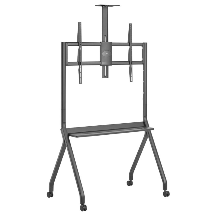 Maclean TV carrello / supporto telecamera con ripiano su rotelle 55-100 carico max 120kg/10kg ripiano max. VESA 900x600 nero MC-