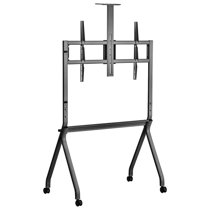 Maclean TV carrello / supporto telecamera con ripiano su rotelle 55-100 carico max 120kg/10kg ripiano max. VESA 900x600 nero MC-