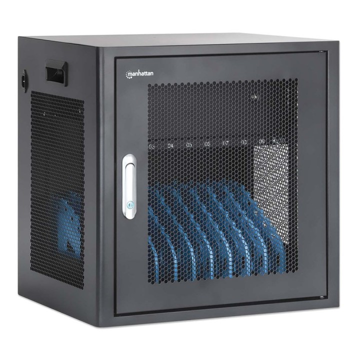 Manhattan Armadietto di ricarica per laptop da scrivania tramite adattatore AC (EU) 10 scomparti installare l'adattatore AC del 