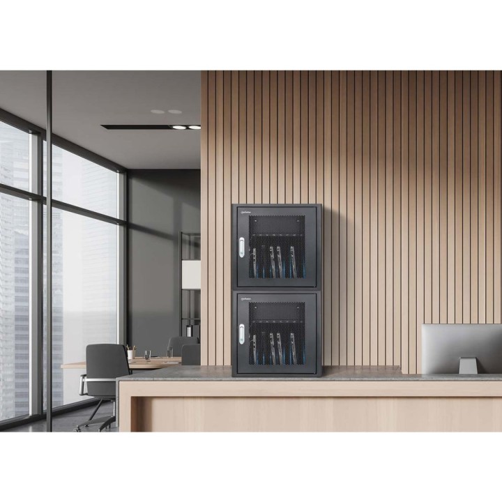 Manhattan Armadietto di ricarica per laptop da scrivania tramite adattatore AC (EU) 10 scomparti installare l'adattatore AC del 
