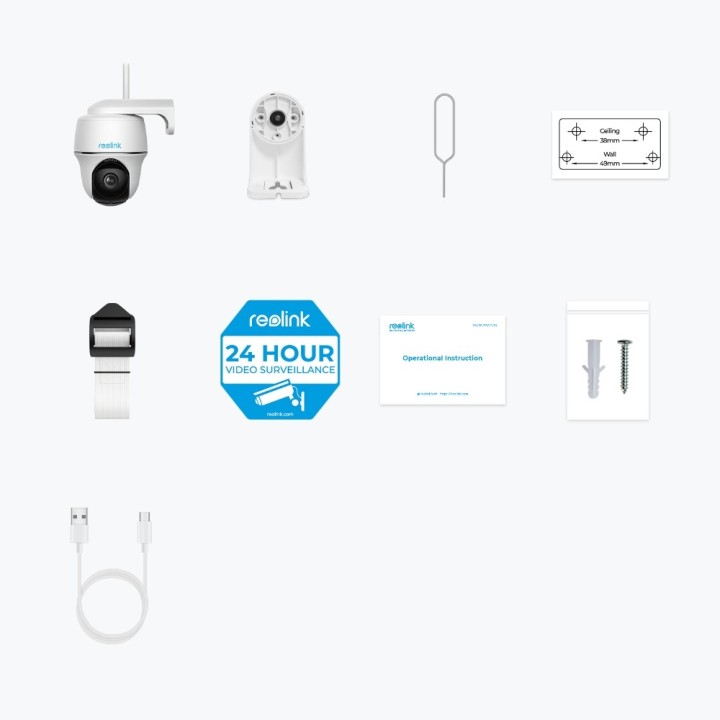 Reolink Argus Series B430 - 5MP Telecamera Esterna Wi-Fi Panoramica e Inclinabile Rilevamento Persone/Veicoli/Animali Visione No