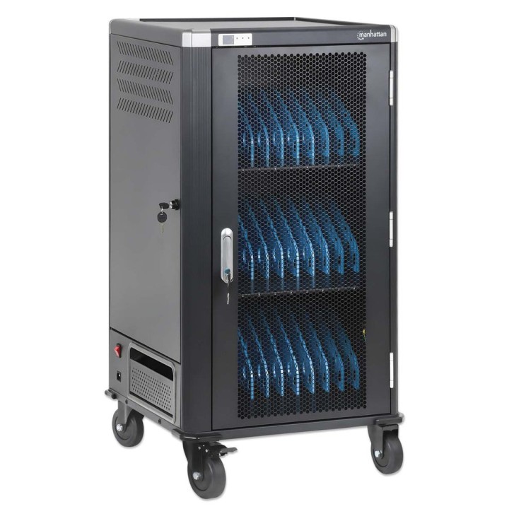Manhattan Carrello/tavolo di ricarica per laptop tramite adattatore AC (EU) 30 scomparti installare l'adattatore AC del disposit