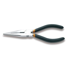 Beta 1166 200 Pinze a becchi mezzotondi lunghissimi diritti zigrinati, cromate, manici ricoperti con 2 strati di PVC antiscivolo