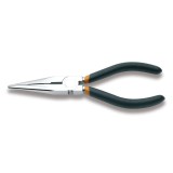 Beta 1166 200 Pinze a becchi mezzotondi lunghissimi diritti zigrinati, cromate, manici ricoperti con 2 strati di PVC antiscivolo
