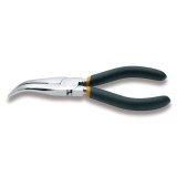 Beta 1168 200 Pinze a becchi mezzotondi lunghissimi piegati zigrinati cromate manici ricoperti con 2 strati di PVC antiscivolo 0