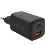 Qoltec 50766 caricatore dispositivi mobili laptop console portatile da gioco power bank smartphone smartwatch tablet nero AC ric