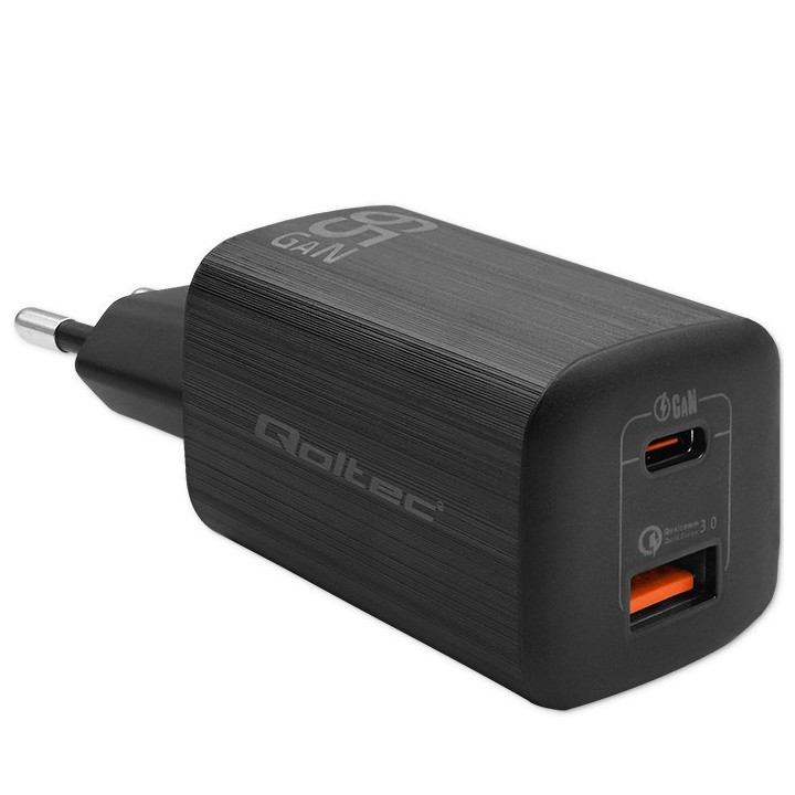 Qoltec 50766 caricatore dispositivi mobili laptop console portatile da gioco power bank smartphone smartwatch tablet nero AC ric