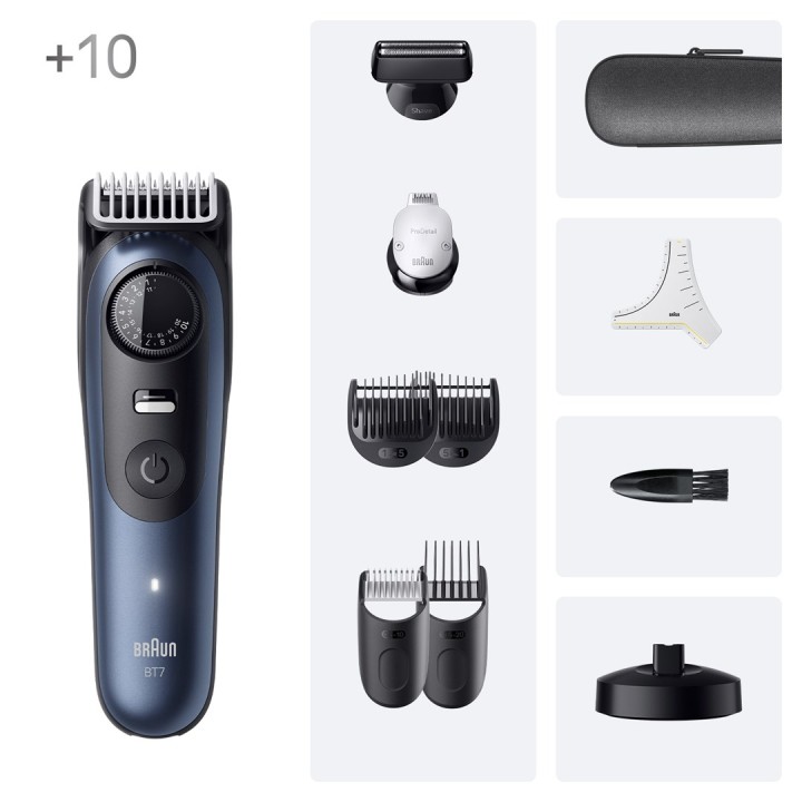 Braun BeardTrimmer 7 BT7540 Rasoio per barba a batteria 40 2 cm Bagnato & Asciutto Nero Blu