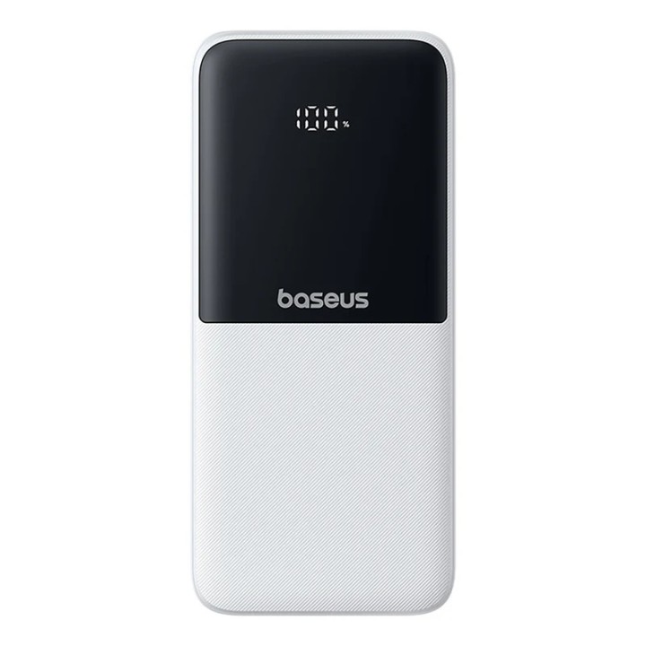 Baseus Lipow Power Bank 10000mAh 22.5W con due cavi integrati (con cavo Baseus Simple USB-A - USB-C 3A 20cm) - Bianco