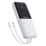 Baseus Lipow Power Bank 10000mAh 22.5W con due cavi integrati (con cavo Baseus Simple USB-A - USB-C 3A 20cm) - Bianco