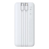 Baseus Lipow Power Bank 10000mAh 22.5W con due cavi integrati (con cavo Baseus Simple USB-A - USB-C 3A 20cm) - Bianco