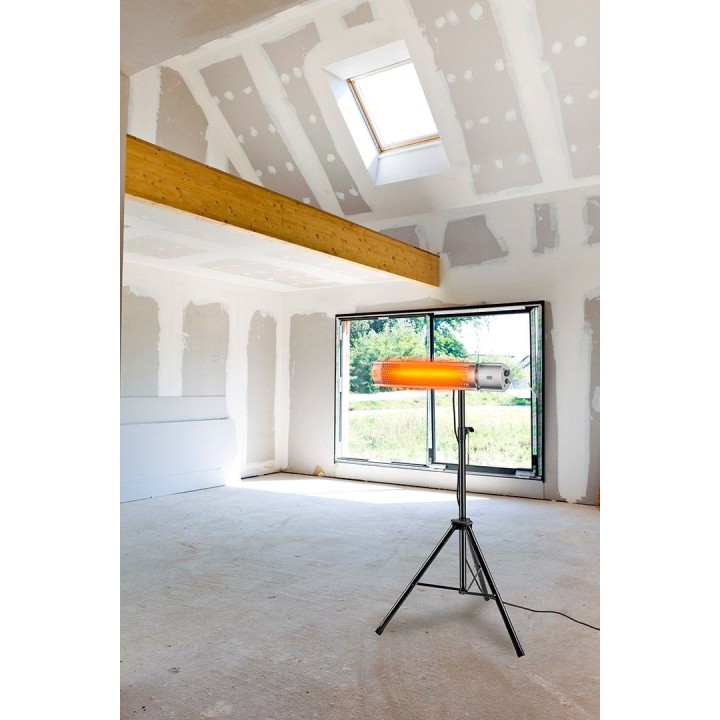 Riscaldatore a infrarossi NEO TOOLS 2000 W IP55 Lampada alogena dorata Telecomando 2 livelli di calore