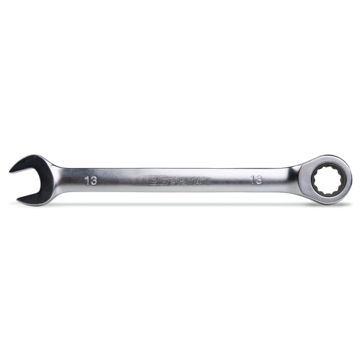 Beta 141 15 Chiavi combinate diritte a forchetta e poligonale a cricchetto cromate 001410015
