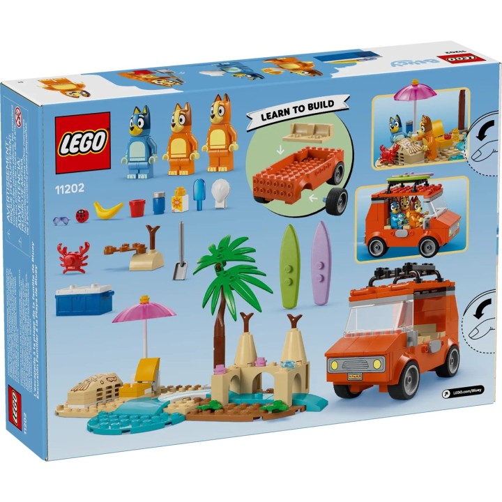 LEGO BLUEY 11202 Spiaggia Bluey e viaggio in auto in famiglia