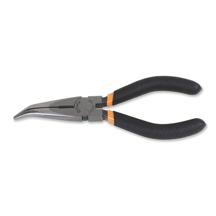 Beta 1168G 200 Pinze a becchi mezzotondi lunghissimi piegati zigrinati manici ricoperti con 2 strati di PVC antiscivolo finitura