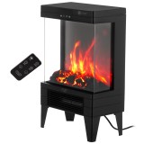 Camino elettrico ADLER AD 7755 2 impostazioni calore: 1000W / 2000W | 3D effetto fiamma | Termostato Nero