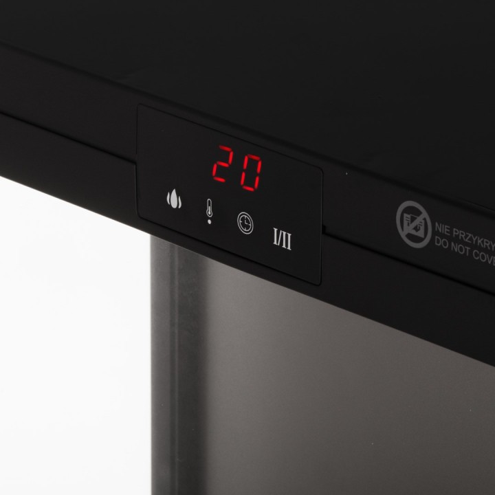 Camino elettrico ADLER AD 7755 2 impostazioni calore: 1000W / 2000W | 3D effetto fiamma | Termostato Nero