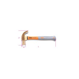 Beta 1375BA/PL 680 Martello con penna sferica a granchio antiscintilla, manico in fibra 013750800