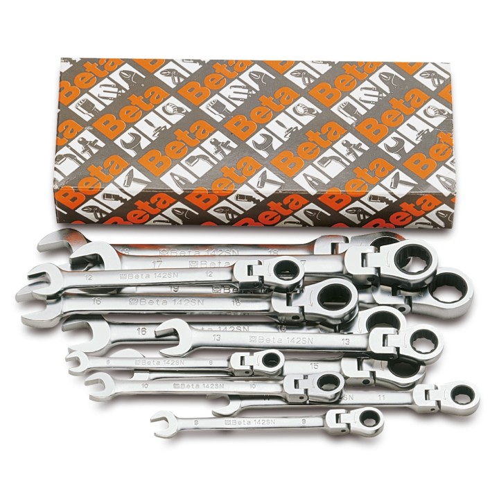Beta 142SN/S13 Serie di 13 chiavi combinate a cricchetto snodate (art. 142SN) 001420263